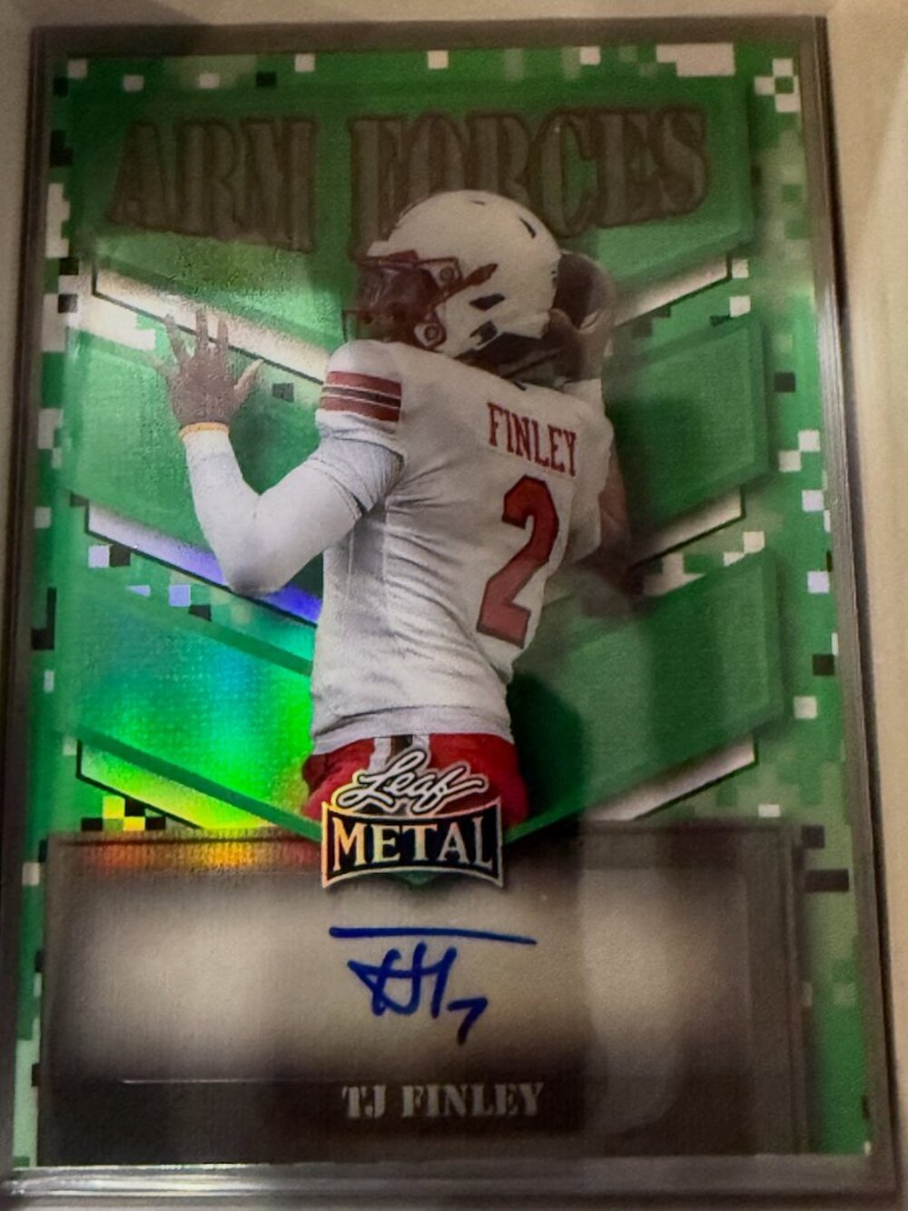 2025 Leaf Metal Arm Forces Green Prismatic 1/8 TJ Finley #AF-TJF